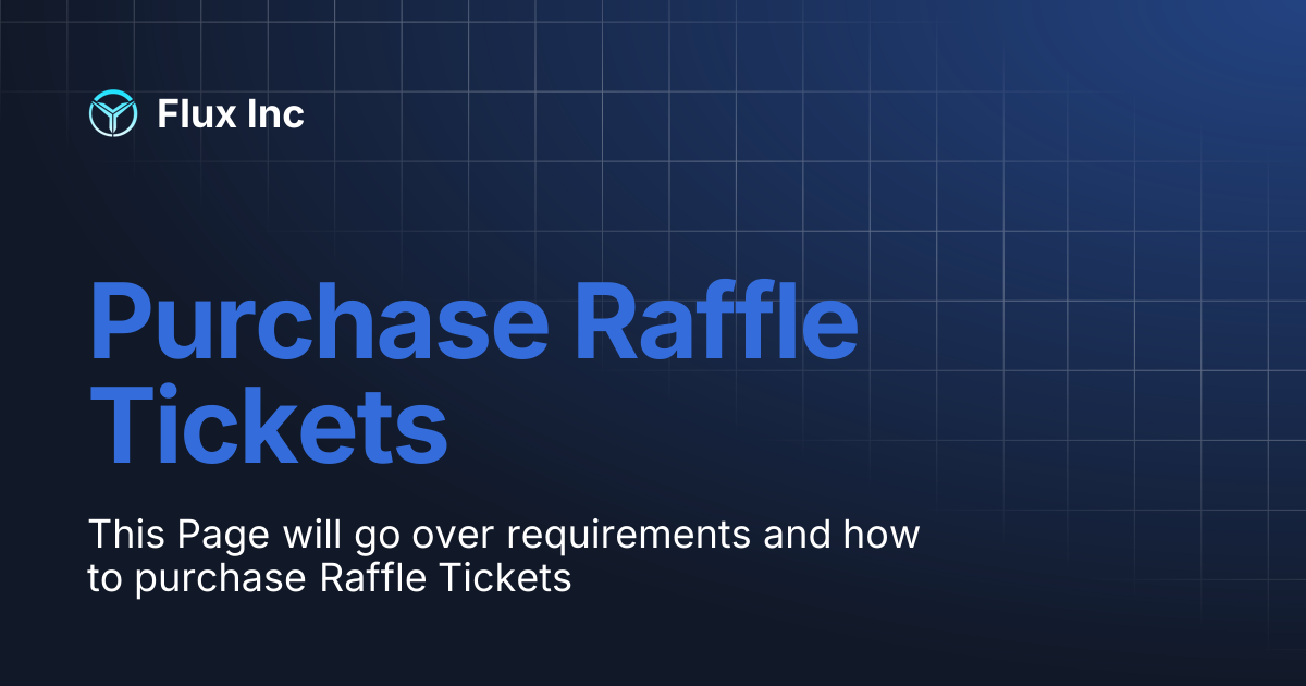 Purchase Raffle Tickets | Flux Inc